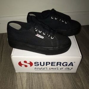 Black Superga Platforms